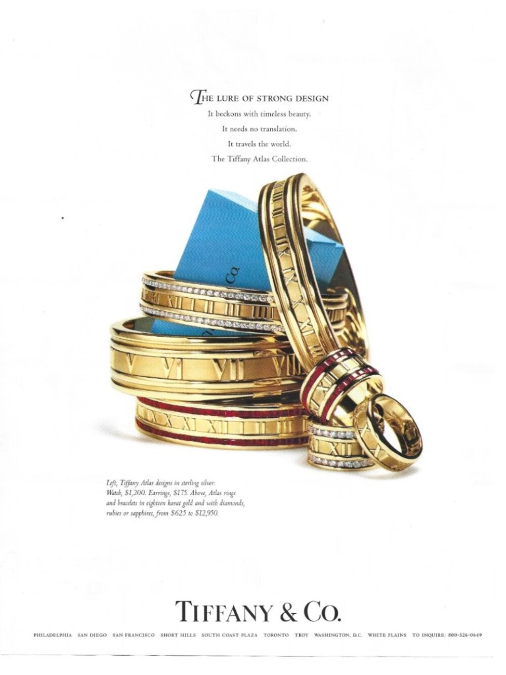 1997 TIFFANY & CO The Tiffany Atlas Collection Vintage Magazine PRINT AD